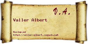 Valler Albert névjegykártya
